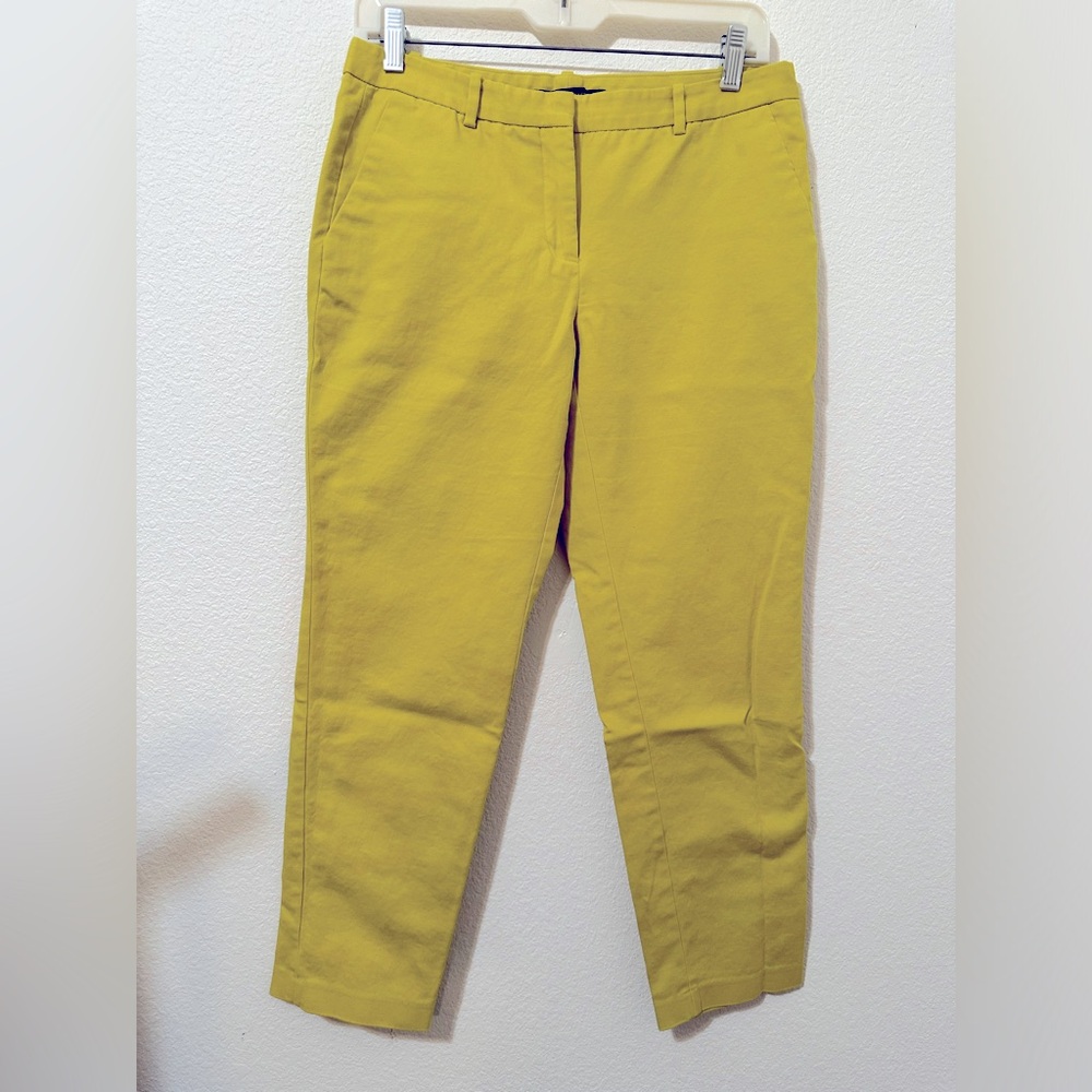 ZARA BASIC Chartreuse Chino Ankle Length Trousers WITH CALLOUTS